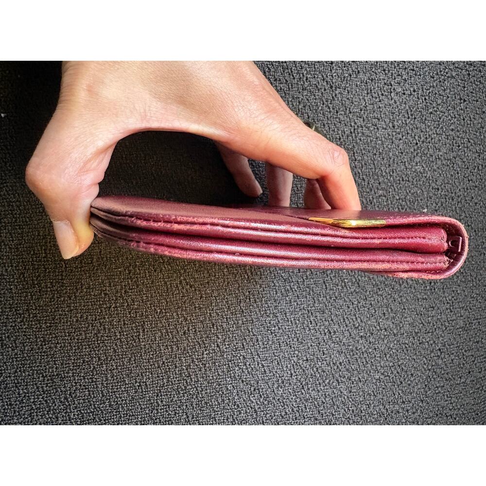 Cartier Burgundy Leather Pouch/Clutch - INCLUDES COA AND CHAIN - Picture 4 of 9